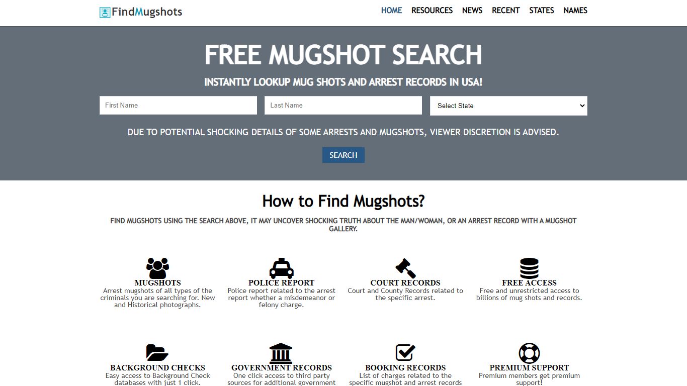 Find Mugshots and Arrest Records